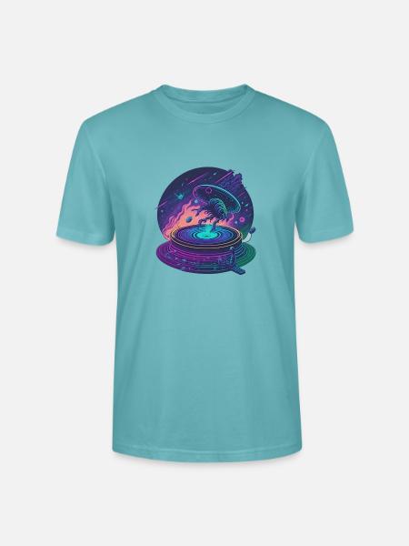 Galaktischer Plattenspieler - Stanley/Stella Unisex Bio-T-Shirt CRAFTER - Pastelltürkis