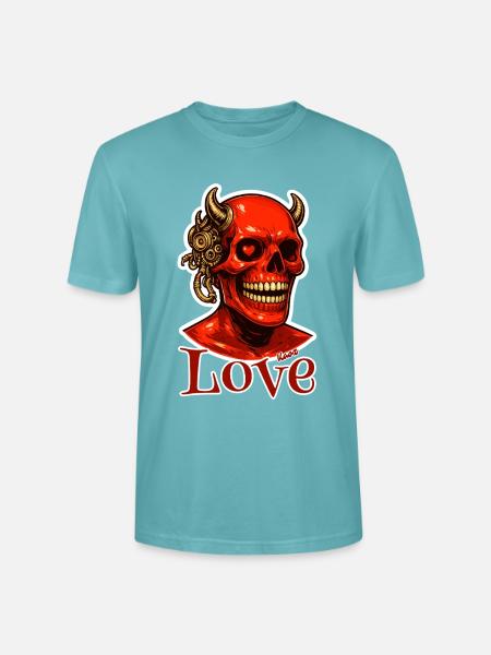 Crimson Skull liebt Steampunk - Stanley/Stella Unisex Bio-T-Shirt CRAFTER - Pastelltürkis
