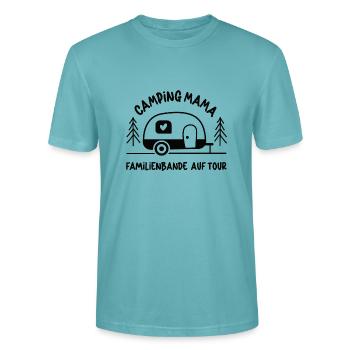 Camping Mama Familienbande auf Tour Campingurlaub - Stanley/Stella Unisex Bio-T-Shirt CRAFTER - Pastelltürkis - Vorne - Alina (178cm) & Michal (187cm)