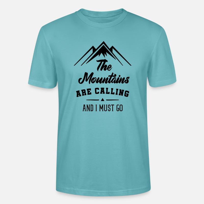 mountains calling i must go - Stanley/Stella Unisex Bio-T-Shirt CRAFTER - Pastelltürkis