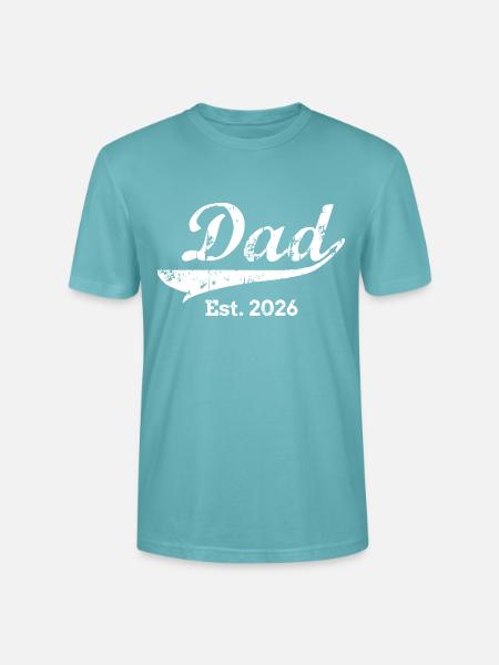 Dad 26 Vater Baby Papa 2026 Vatertagsgeschenk - Stanley/Stella Unisex Bio-T-Shirt CRAFTER - Pastelltürkis