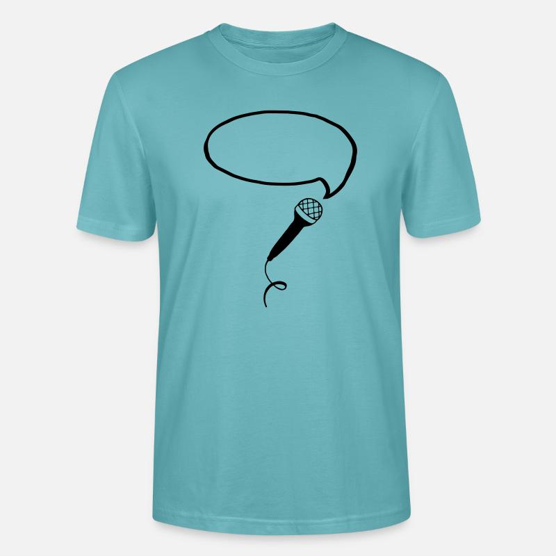 Microphone Bubble (Your Text) - Stanley/Stella Unisex Bio-T-Shirt CRAFTER - Pastelltürkis