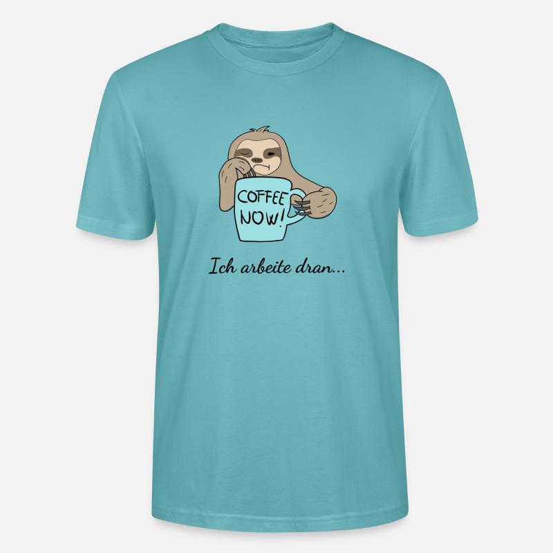 Faultier - Ich arbeite dran... - Stanley/Stella Unisex Bio-T-Shirt CRAFTER - Pastelltürkis