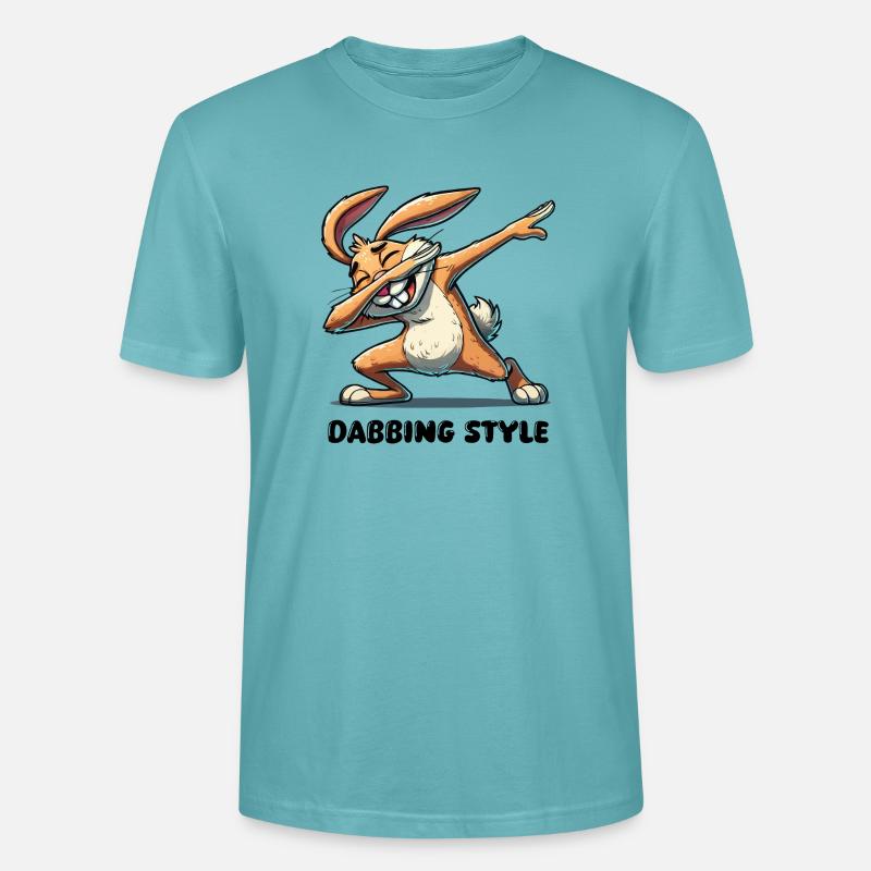 hase dabbing comic - Stanley/Stella Unisex Bio-T-Shirt CRAFTER - Pastelltürkis