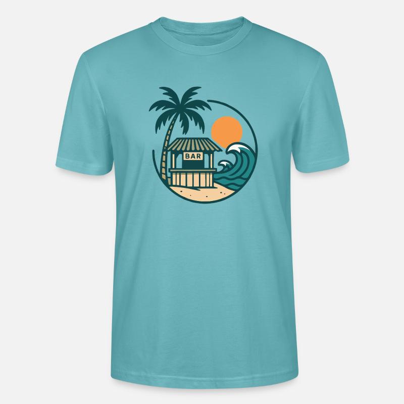 Bar de l’île de plage - T-shirt bio CRAFTER Stanley Stella Unisexe - turquoise pastel
