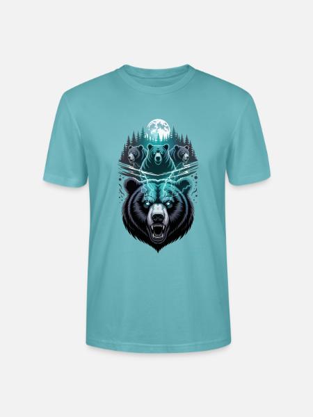 Lightning Bear Wildladungsdesign. - Stanley/Stella Unisex Bio-T-Shirt CRAFTER - Pastelltürkis