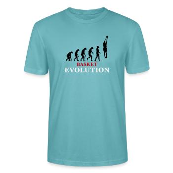 Basket Evolution Sport und Humor 3c - Stanley/Stella Unisex Bio-T-Shirt CRAFTER - Pastelltürkis - Vorne - Alina (178cm) & Michal (187cm)