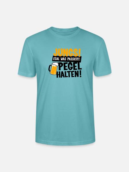 Jungs Pegel halten Party - Stanley/Stella Unisex Bio-T-Shirt CRAFTER - Pastelltürkis