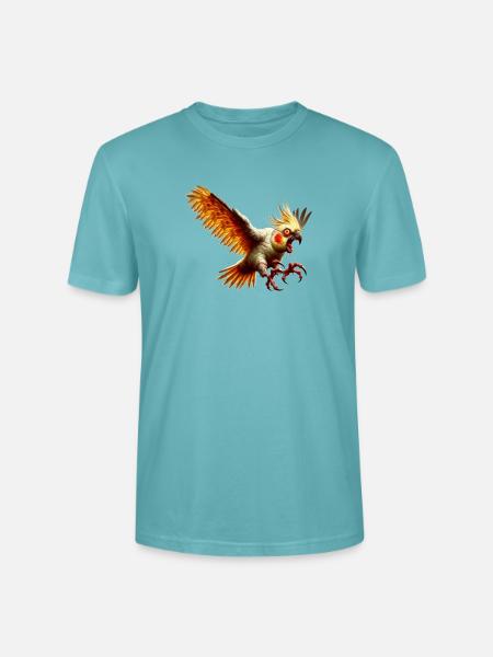 Evil Bird - Cockatiel (14) - Stanley/Stella CRAFTER Unisex Organic T-Shirt - pastel turquoise