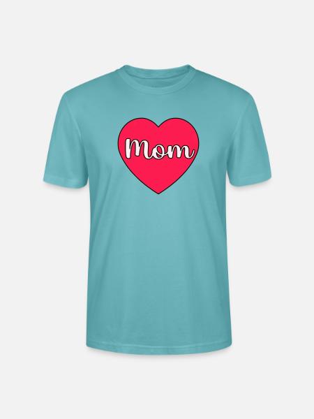 Mom Heart - Stanley/Stella CRAFTER Unisex Organic T-Shirt - pastel turquoise