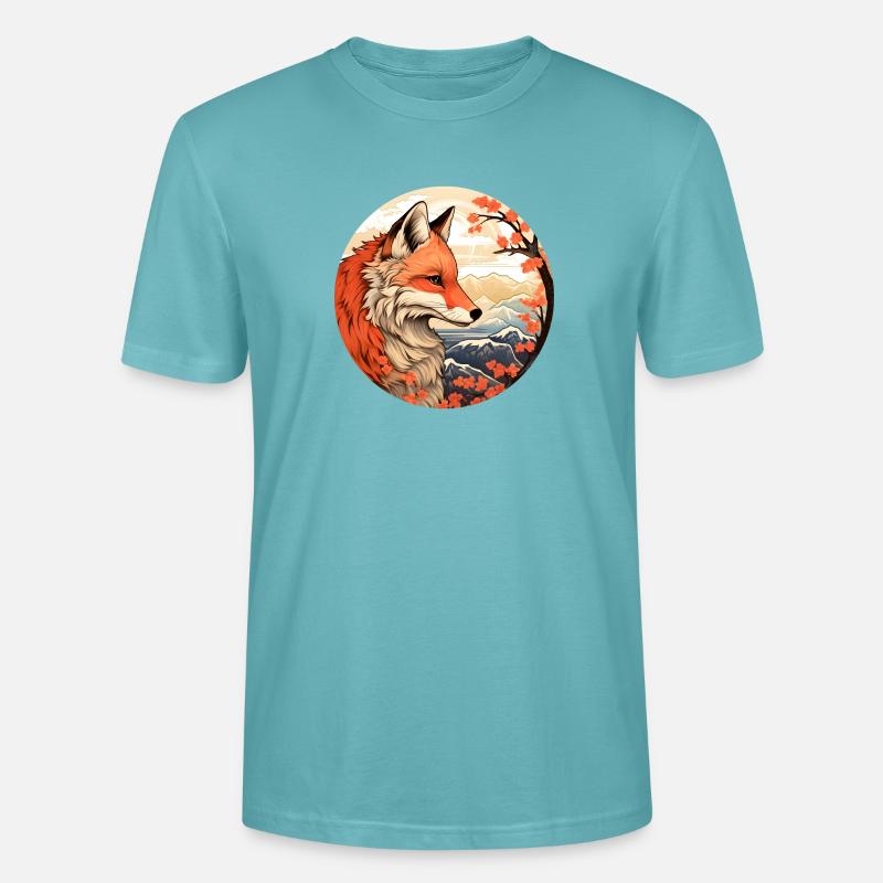 Fuchs zwischen den Blütengipfeln Herbst - Stanley/Stella Unisex Bio-T-Shirt CRAFTER - Pastelltürkis