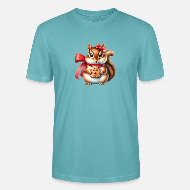 Ingwer-Eichhörnchen mit Keks - Stanley/Stella Unisex Bio-T-Shirt CRAFTER - Pastelltürkis