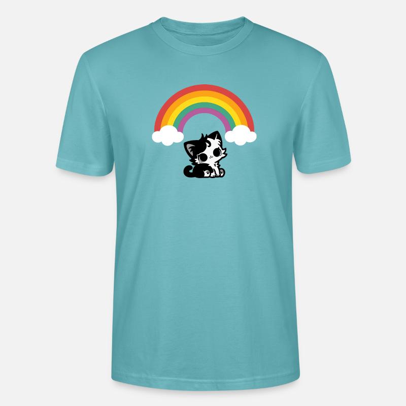 Goth Katze unterm Regenbogen Motiv - Stanley/Stella Unisex Bio-T-Shirt CRAFTER - Pastelltürkis
