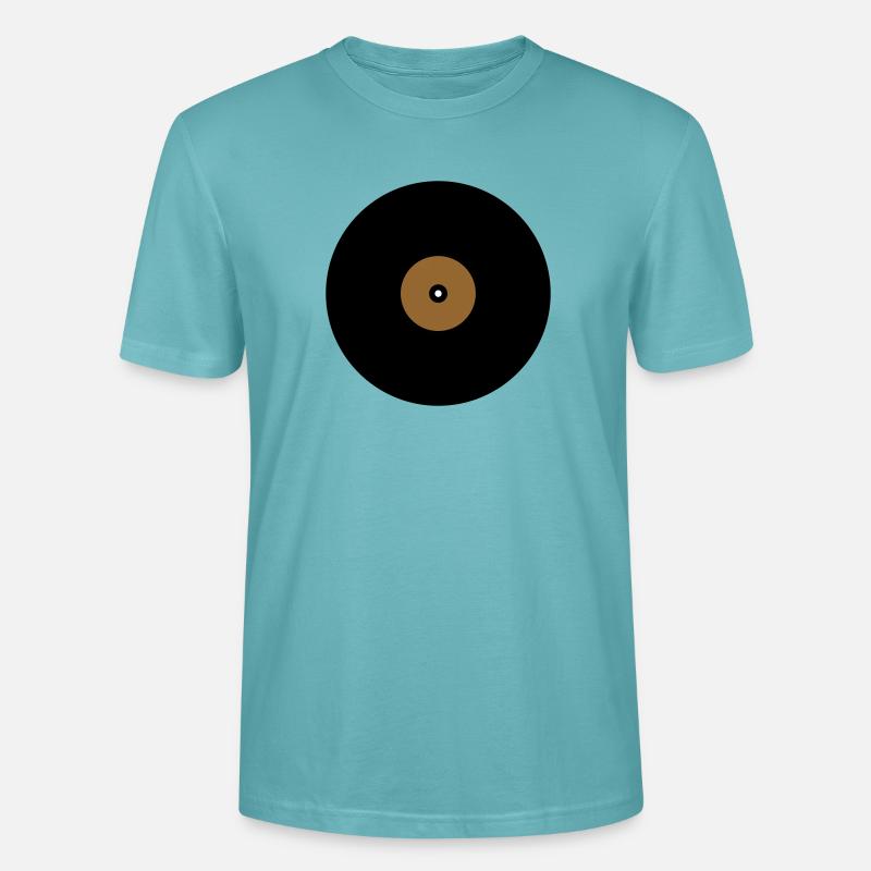 Schallplatte Kreis Textfeld Basis - Stanley/Stella Unisex Bio-T-Shirt CRAFTER - Pastelltürkis