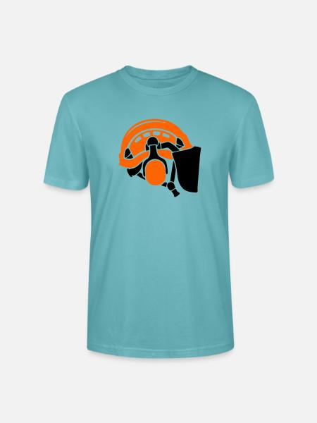 Forsthelm Baumpflege Waldarbeiter Holzfäller - Stanley/Stella Unisex Bio-T-Shirt CRAFTER - Pastelltürkis