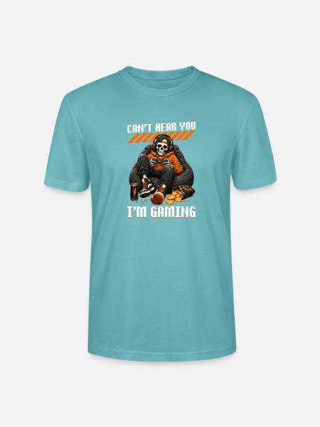 Skeleton Gamer Gaming Halloween - Stanley/Stella Unisex Bio-T-Shirt CRAFTER - Pastelltürkis
