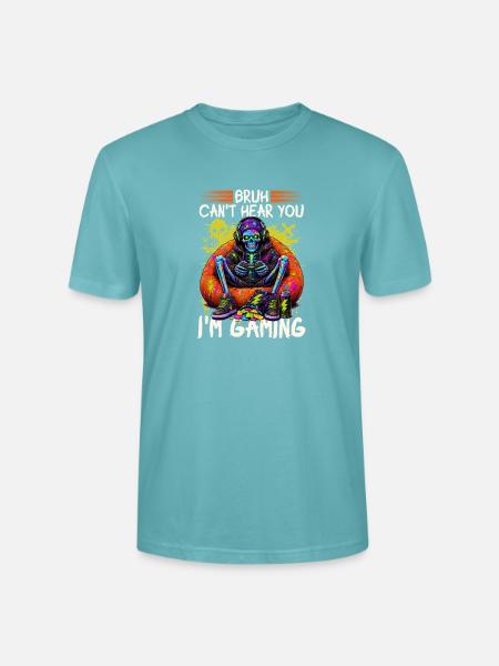 Skeleton Gamer Gaming Halloween - Stanley/Stella Unisex Bio-T-Shirt CRAFTER - Pastelltürkis