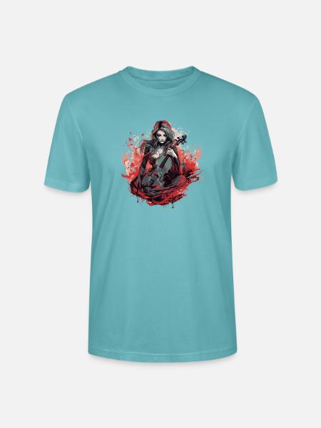 Cellospieler Cellist-Musiker Gothic-Witchcraft - Stanley/Stella Unisex Bio-T-Shirt CRAFTER - Pastelltürkis