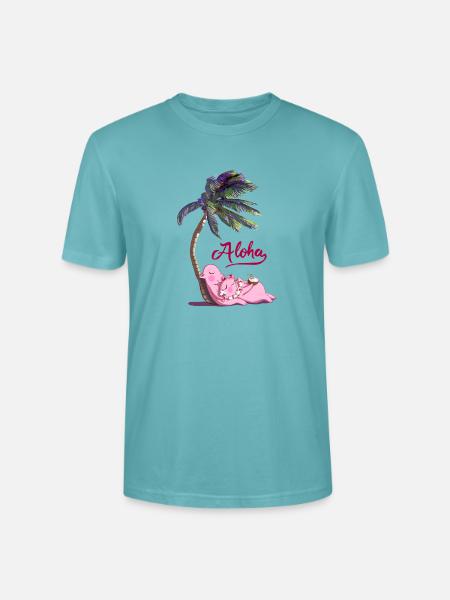 aloha Schweinchenpaar - Stanley/Stella Unisex Bio-T-Shirt CRAFTER - Pastelltürkis