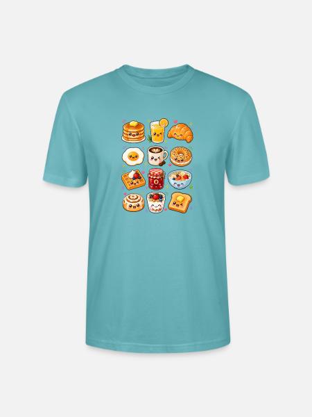 Kawaii Frühstück | Kaffee & Brunch - Stanley/Stella Unisex Bio-T-Shirt CRAFTER - Pastelltürkis