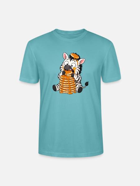 Zebra Pancakes Lustiger Cartoon - Stanley/Stella Unisex Bio-T-Shirt CRAFTER - Pastelltürkis