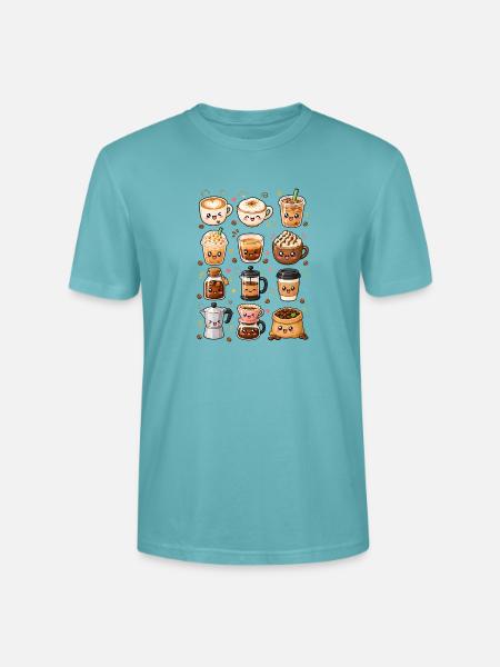 Kawaii Kaffee | Barista & Kaffeeliebe - Stanley/Stella Unisex Bio-T-Shirt CRAFTER - Pastelltürkis