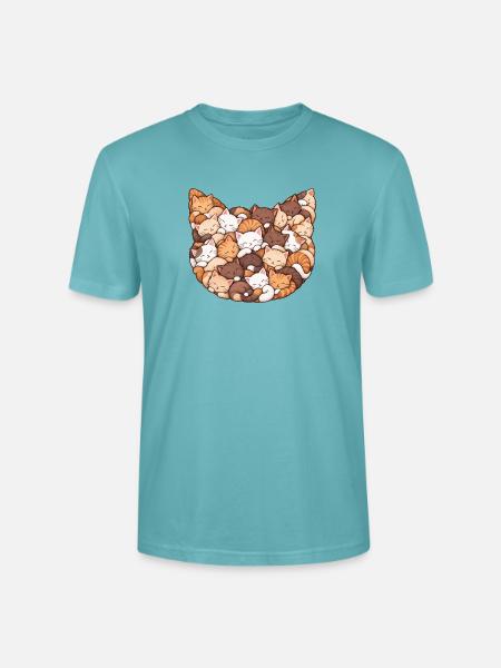 Schlummernde Katzenkolonie - Stanley/Stella Unisex Bio-T-Shirt CRAFTER - Pastelltürkis