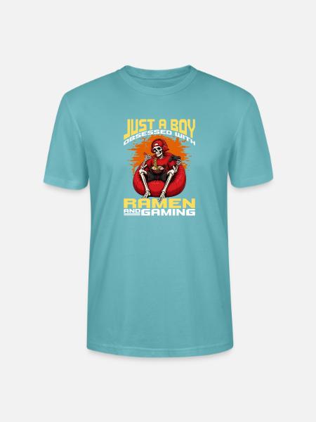 Funny Gaming and Ramen Gamer Skeleton - Stanley/Stella Unisex Bio-T-Shirt CRAFTER - Pastelltürkis