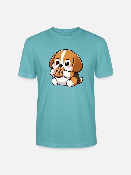 Beagle Keks Süßer Cartoon - Stanley/Stella Unisex Bio-T-Shirt CRAFTER - Pastelltürkis