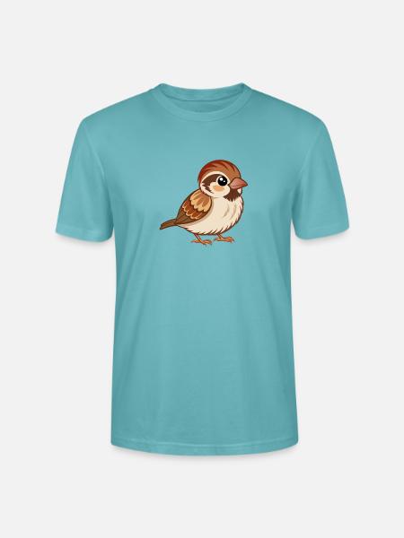 Glücklicher Baby-Spatz - Stanley/Stella Unisex Bio-T-Shirt CRAFTER - Pastelltürkis
