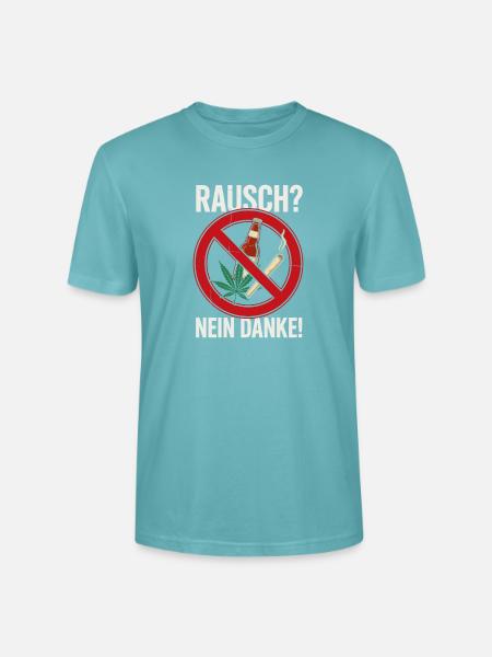 Rausch Nein Danke Verbotsschild - Stanley/Stella Unisex Bio-T-Shirt CRAFTER - Pastelltürkis