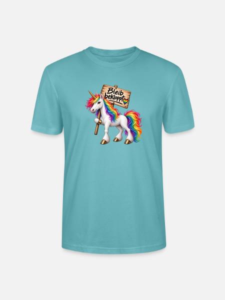 Bleib bekloppt - Stanley/Stella Unisex Bio-T-Shirt CRAFTER - Pastelltürkis