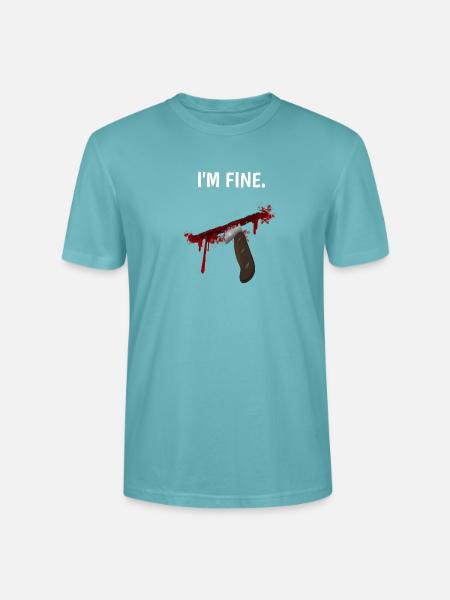 I'm fine - Messer mit Blutspritzern - Stanley/Stella Unisex Bio-T-Shirt CRAFTER - Pastelltürkis