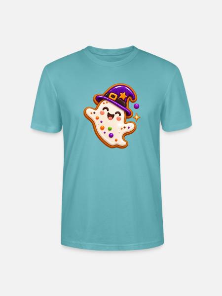 Geist-Keks mit Hexenhut - Stanley/Stella Unisex Bio-T-Shirt CRAFTER - Pastelltürkis