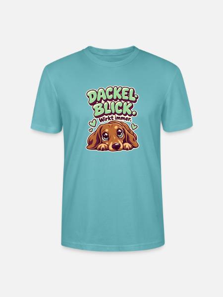 Dackelblick Wirkt immer - Stanley/Stella Unisex Bio-T-Shirt CRAFTER - Pastelltürkis