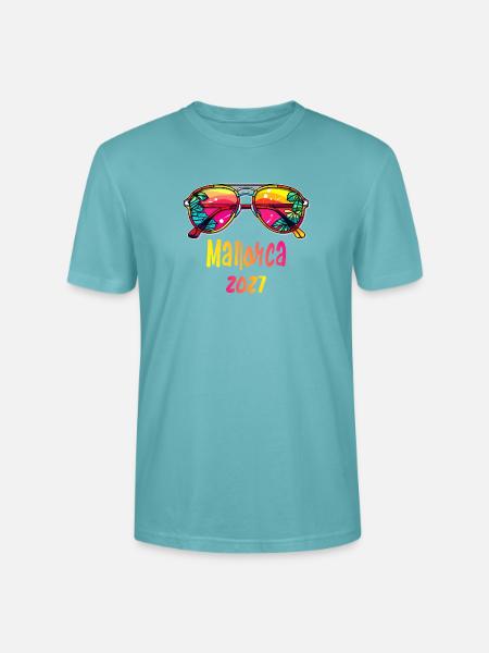 Mallorca 2027 Sonnenbrillen-Design - Stanley/Stella Unisex Bio-T-Shirt CRAFTER - Pastelltürkis