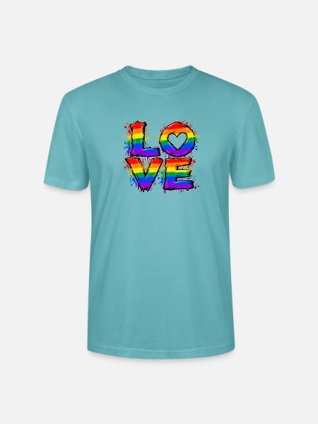Liebe im Regenbogen-Look - Stanley/Stella Unisex Bio-T-Shirt CRAFTER - Pastelltürkis