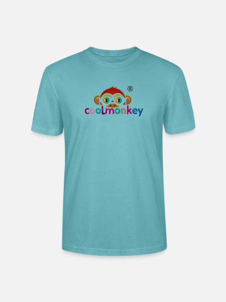 Buntes Affen-Logo verspielt - Stanley/Stella Unisex Bio-T-Shirt CRAFTER - Pastelltürkis