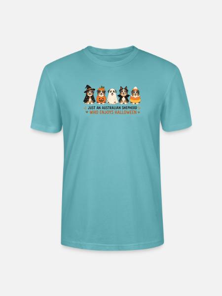 Halloween Aussie Shepherd Crew - Stanley/Stella Unisex Bio-T-Shirt CRAFTER - Pastelltürkis