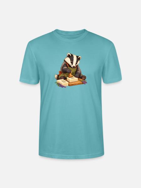 Dachs prägt handgemachte Seife - Stanley/Stella Unisex Bio-T-Shirt CRAFTER - Pastelltürkis