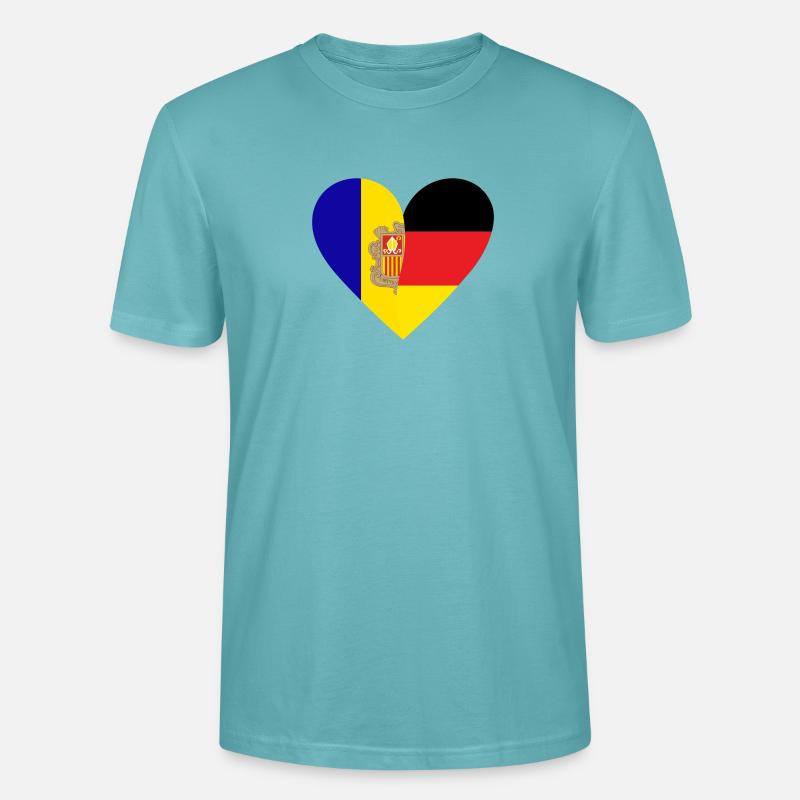 Andorre Allemagne Cœur - T-shirt bio CRAFTER Stanley Stella Unisexe - turquoise pastel