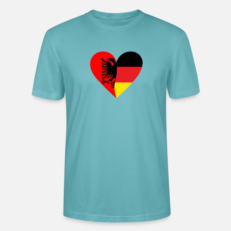 Albanie Allemagne Cœur - T-shirt bio CRAFTER Stanley Stella Unisexe - turquoise pastel
