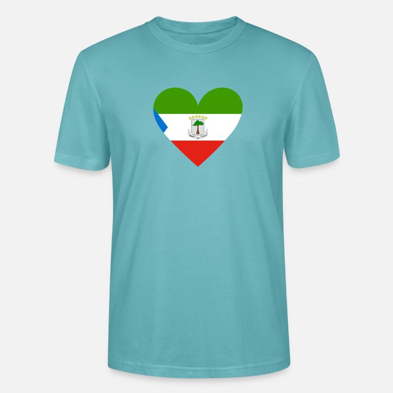 Equatorial Guinea Heart - Stanley/Stella CRAFTER Unisex Organic T-Shirt - pastel turquoise