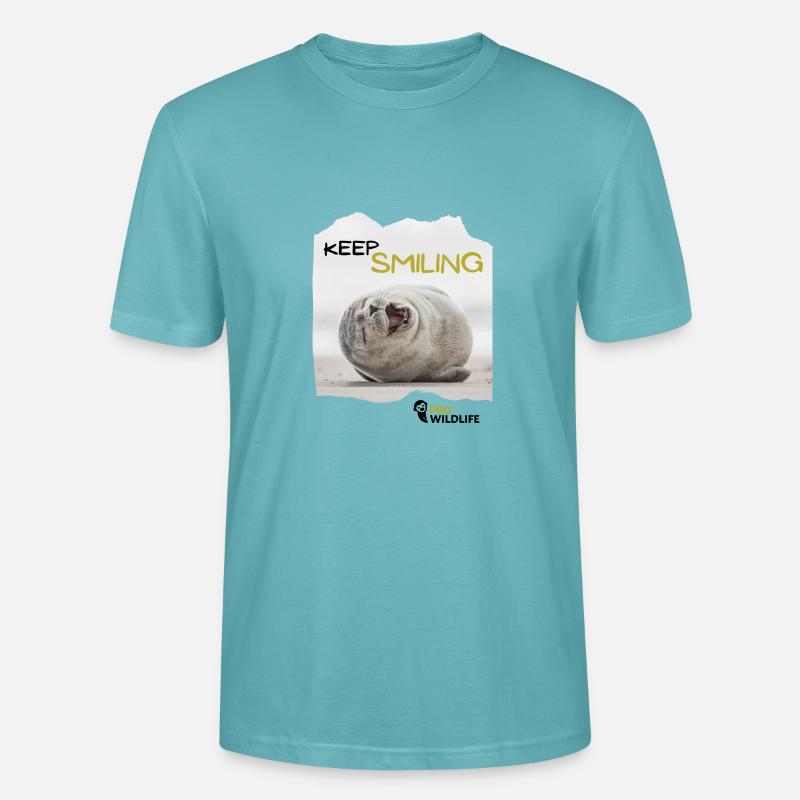 KEEP SMILING Robbe - Stanley/Stella Unisex Bio-T-Shirt CRAFTER - Pastelltürkis