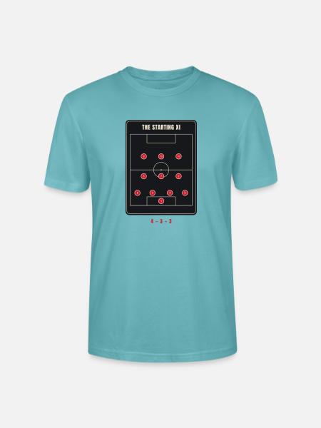 Startelf 4-3-3 Fußballformation - Stanley/Stella Unisex Bio-T-Shirt CRAFTER - Pastelltürkis