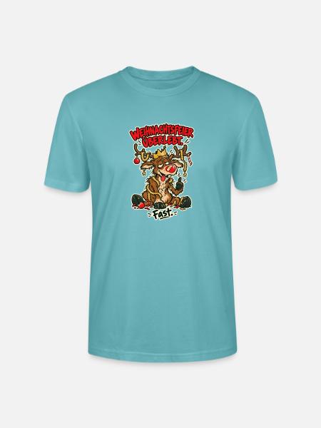 Weihnachtsfeier überlebt Fast - Stanley/Stella Unisex Bio-T-Shirt CRAFTER - Pastelltürkis
