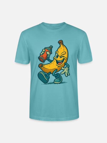 Freche Banane mit Spraydose - Stanley/Stella Unisex Bio-T-Shirt CRAFTER - Pastelltürkis