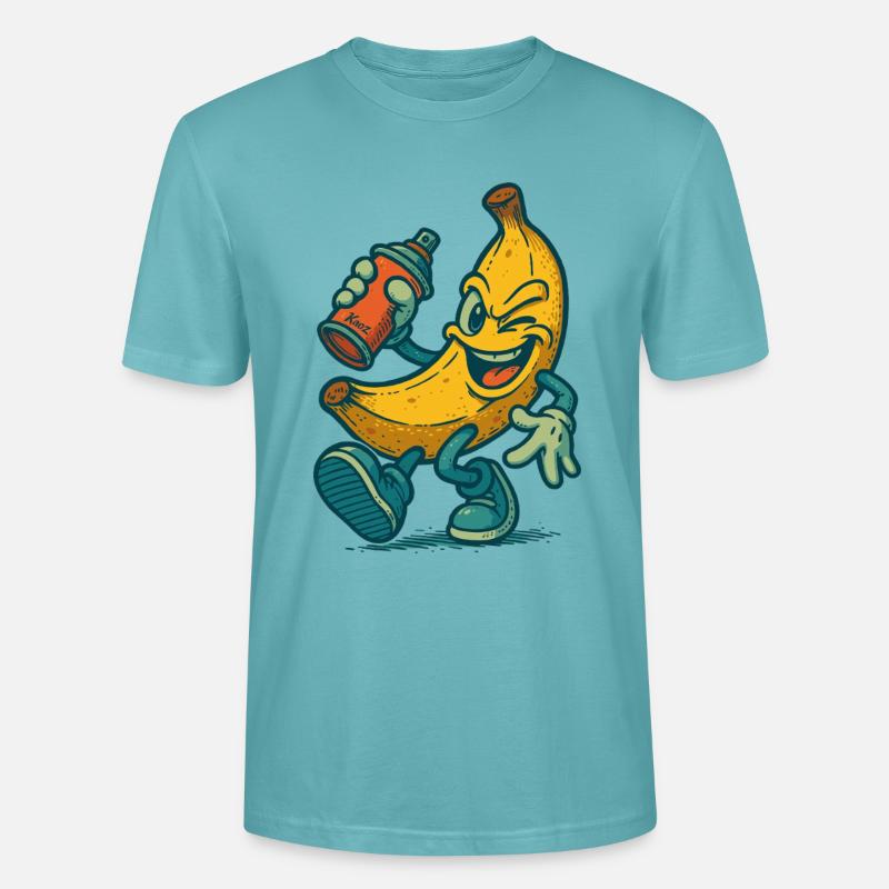 Freche Banane mit Spraydose - Stanley/Stella Unisex Bio-T-Shirt CRAFTER - Pastelltürkis
