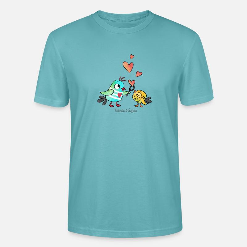 Bubble Hearts - Stanley/Stella CRAFTER Unisex Organic T-Shirt - pastel turquoise