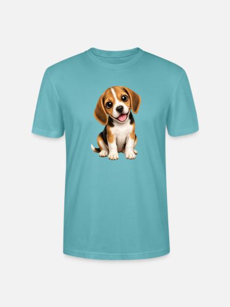 Süßer Beagle Welpe Hund Cartoon - Stanley/Stella Unisex Bio-T-Shirt CRAFTER - Pastelltürkis